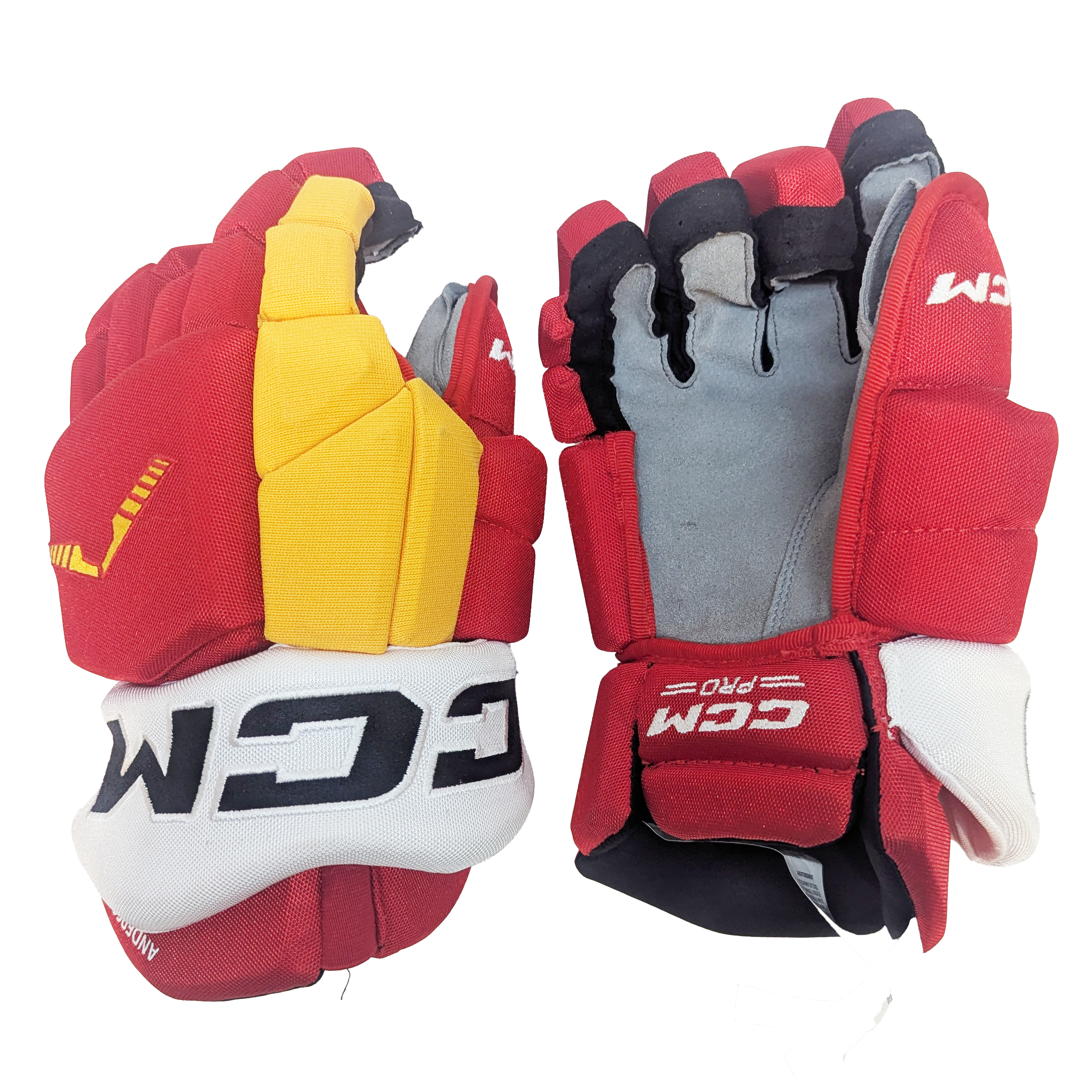 CCM HGTKPP - Gant NHL Pro Stock - Rasmus Andersson (Rouge/Jaune/Blanc)